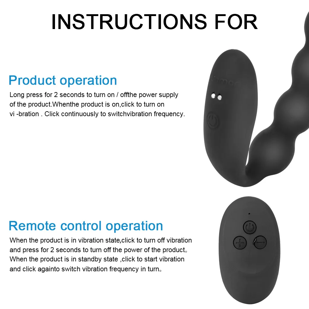 OLO 10 Speed Prostate Massager for Men Women Anal Beads Vibrators Wireless Remote Control Adult Products Dildo Vibrators