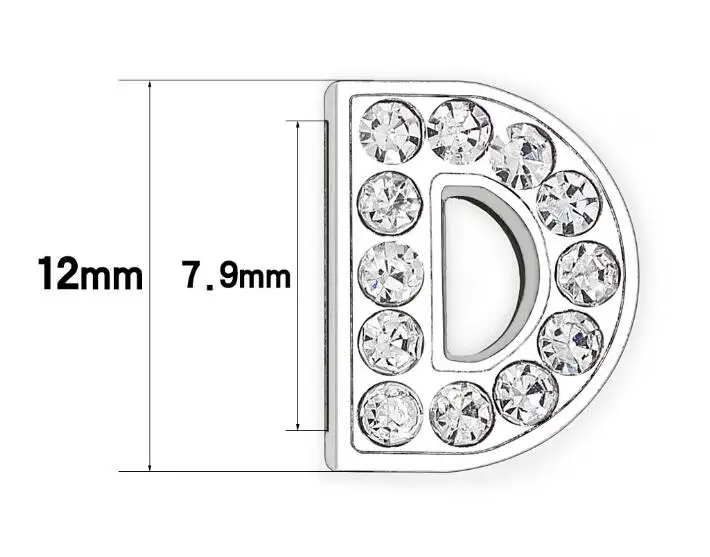 20PCS/lot Hole 8MM Slide Letter Alloy Bling DIY Charm alphabet Fit For Wristband Bracelet jewelrys making