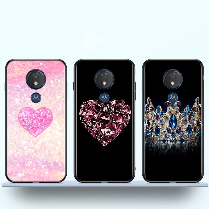 Luxury Diamond Love For Motorola G9 G8 G Stylus Power One Fusion Hyper Edge E7 E6 5G Plus Play Lite Phone Case