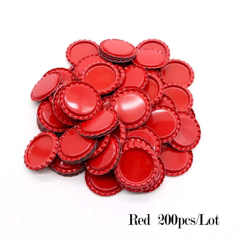 200pcs/lot 25mm Inside Colored Round Flattened Bottle Caps for DIY Hairbow Crafts Hair Bows Necklace Jewelry Accessories