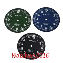 Corgeut 38.5mm watch dial luminous dial fit Miyota 8205 8215 821A, Mingzhu DG2813 3804 automatic movement