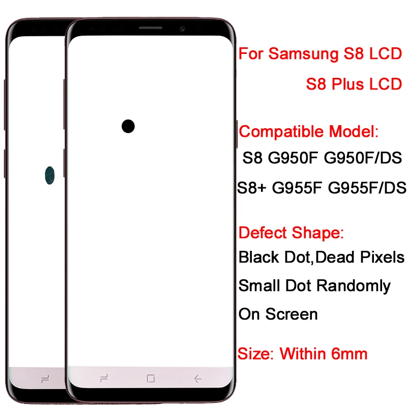 Super Amoled S8 Plus LCD For Samsung  S8 LCD With Frame 2960*1440 SM-G950F G955F G955FD LCD Display Touch Screen Spot