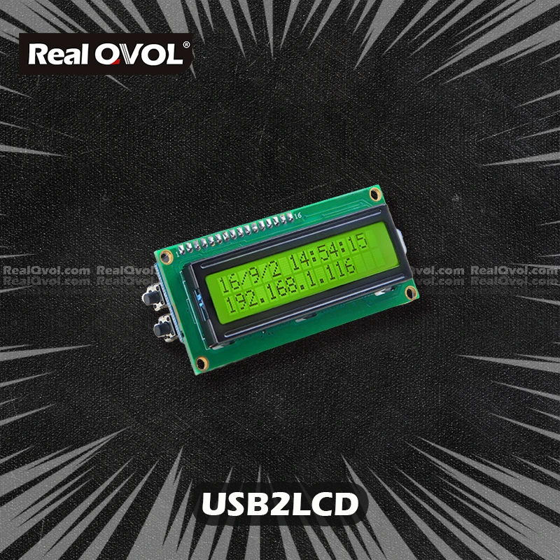 RealQvol FriendlyELEC USB port 1602 LCD Module for Pi (LCD2USB)