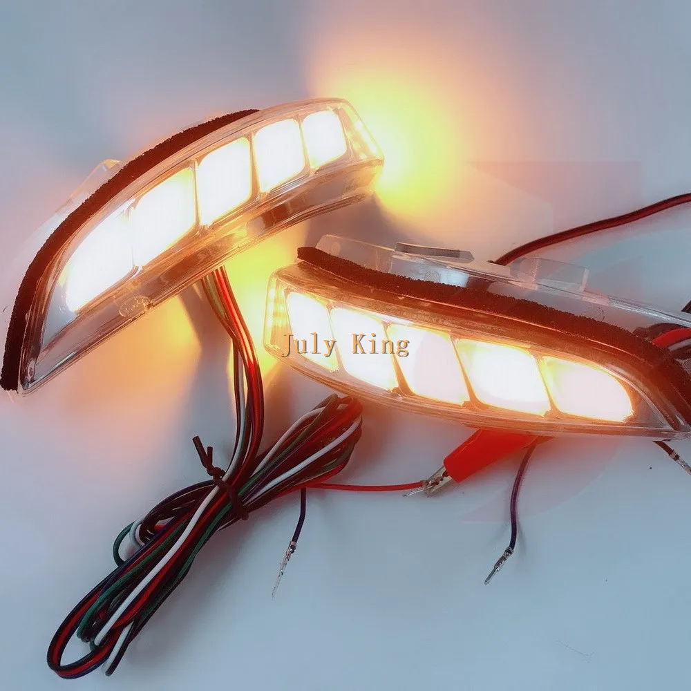 July King LED Rear-view Mirror Lights for Toyota C-HR 2017+, Streamer Yellow Side Turn Signals + Width Light DRL + Ground Lamp
