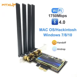 Dual Band 802.11ac BCM94360 Desktop PCIe Wifi Card Wireless Adapter Bluetooth 4.0  For MacOS Hackintosh Windows