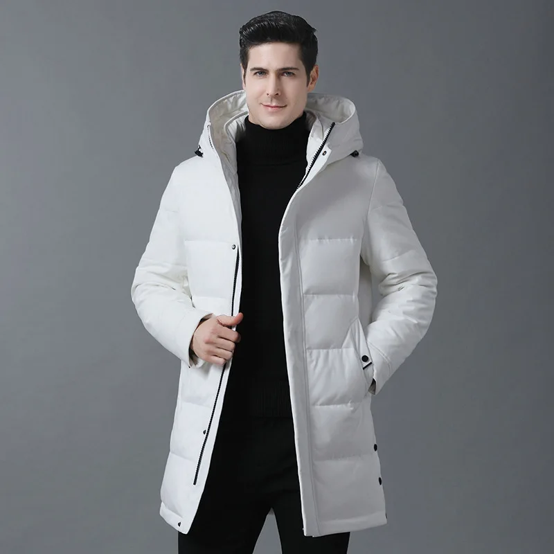 Chaqueta larga informal con capucha para hombre, Parkas, abrigos de algodón, gabardina, otoño e invierno, nueva moda, 2020