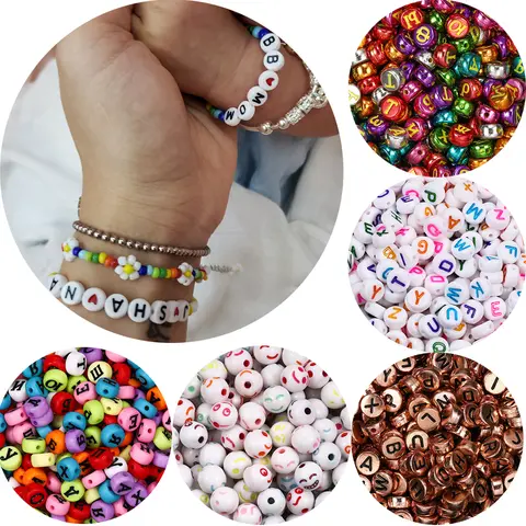 Round acrylic alphabet beads for jewelry St.kunkka