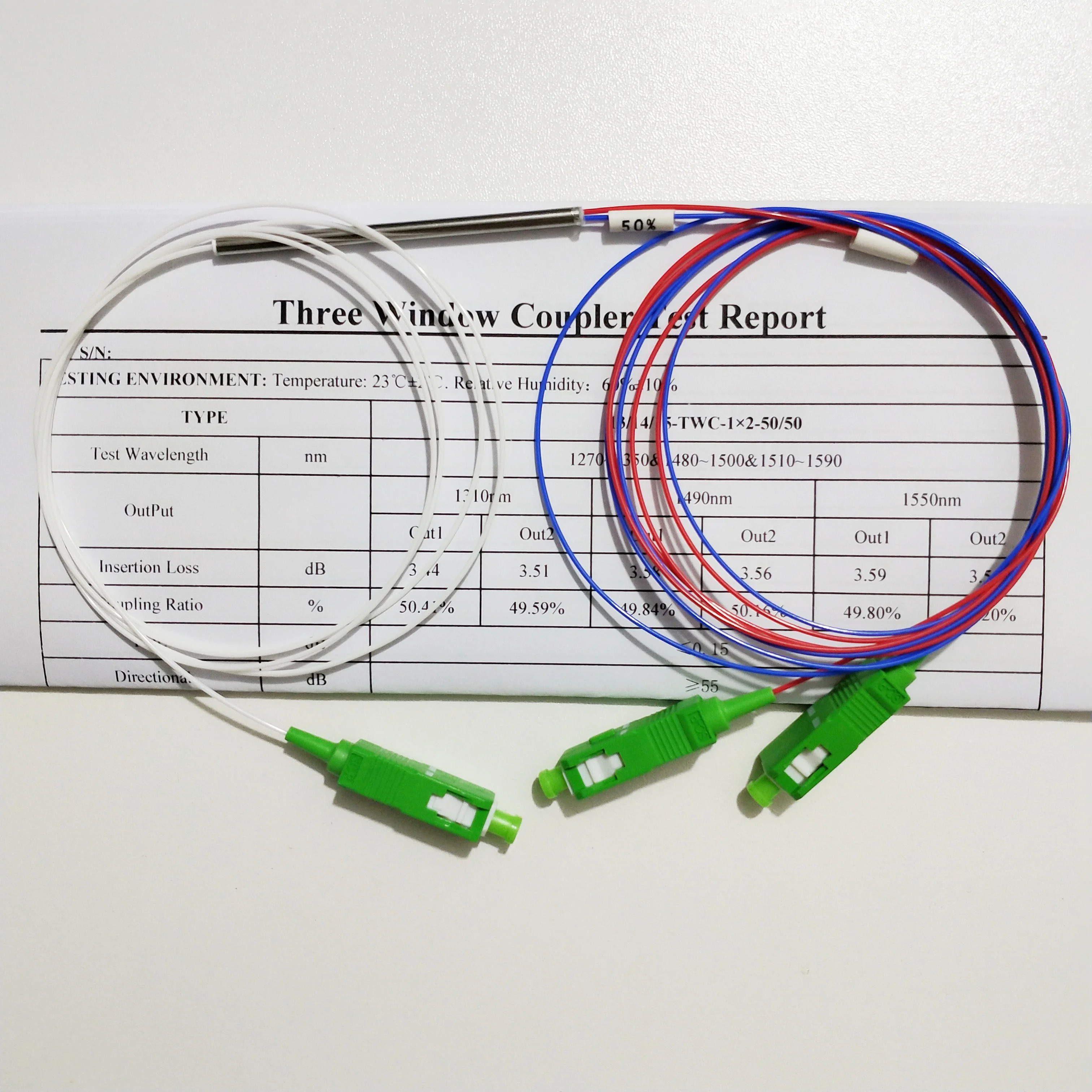 

20pcs 1x2 Fiber Optic Splitter Sc/apc 0.9mm Factory 1X2 Fiber Optic FBT Splitter SC/APC 0.9mm Steel Tube 1M