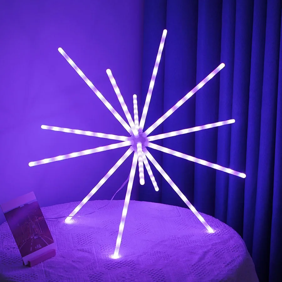 Meteor RGB Fairy Firework Light Outdoor Hanging Starburst String Light  18/10 Modes Christmas Strobe Windmill Light with Remote