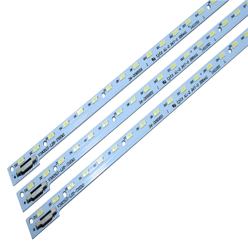 Faixa de luz de fundo led 48led 490mm 6 peças, para tamanhos de 39 polegadas
