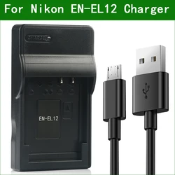 EN-EL12 EN EL12 MH-65 Digital Camera Battery Charger For Nikon COOLPIX S9300 S9400 S9500 S9900 A900 A1000 B600 W300 W300s