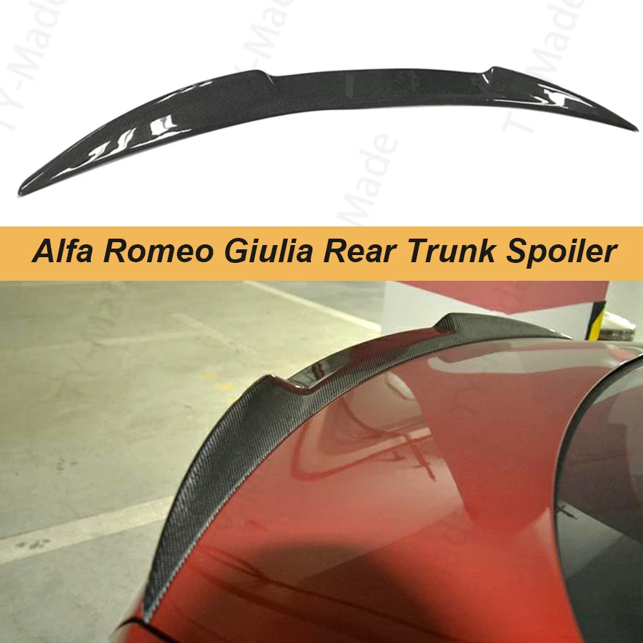 

Alfa Romeo Carbon Fiber Car Rear Spoiler Wing Trunk Lip Rear Trunk Spoiler Boot Wing For Alfa Romeo Giulia Sedan 2015-2020