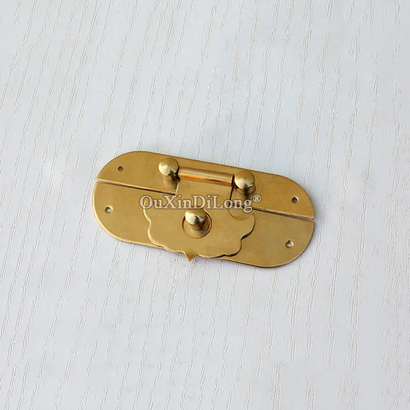 

Express Shipping 200PCS 68*29mm Pure Brass Hasps Catch Latches Lock for Jewelry Chest Box Suitcase Buckle Clip Clasp + Nails