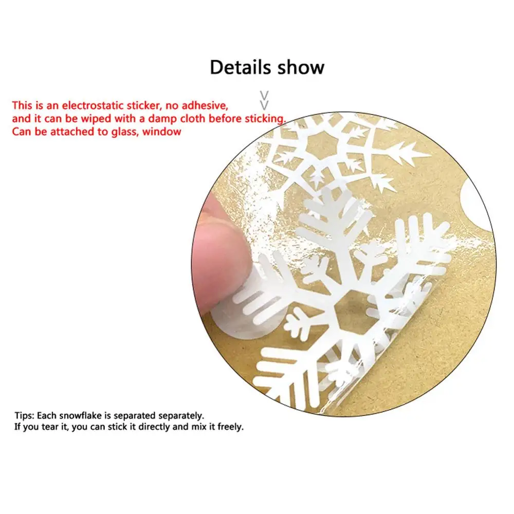 Snowflake Merry Christmas Electrostatic Sticker Glass Window Kids Room Home Decoration New Year Wall Stickers Decal Wallpaper