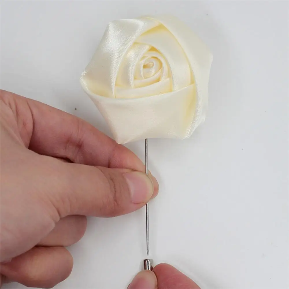 WifeLai-A più economico personalizzato raso rosa fiore matrimonio corpetto Boutonnieres festa nuziale sposo fiori spilla Pin