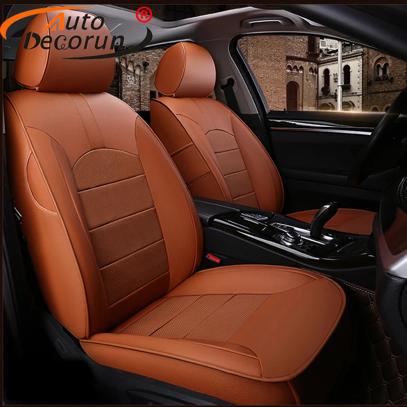 AutoDecorun Cowhide & PVC Leather Seat Covers for VW Volkswagen Magotan Seat Cover Sets for Cars Cushion Supports Accessories