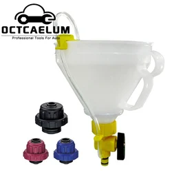 Car Engine Coolant Refilling Funnel Auto Cooling System Filling Garage Tools With 3/5 Adapters For Ford Mazda ST0194