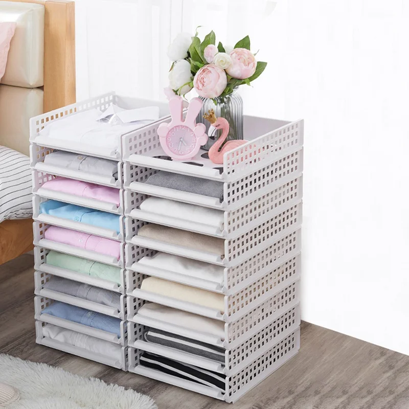 Drawer type clothes Folder Layered Separator Wardrobe storage rack Sundries Shelf Bedroom Wardrobe Closet