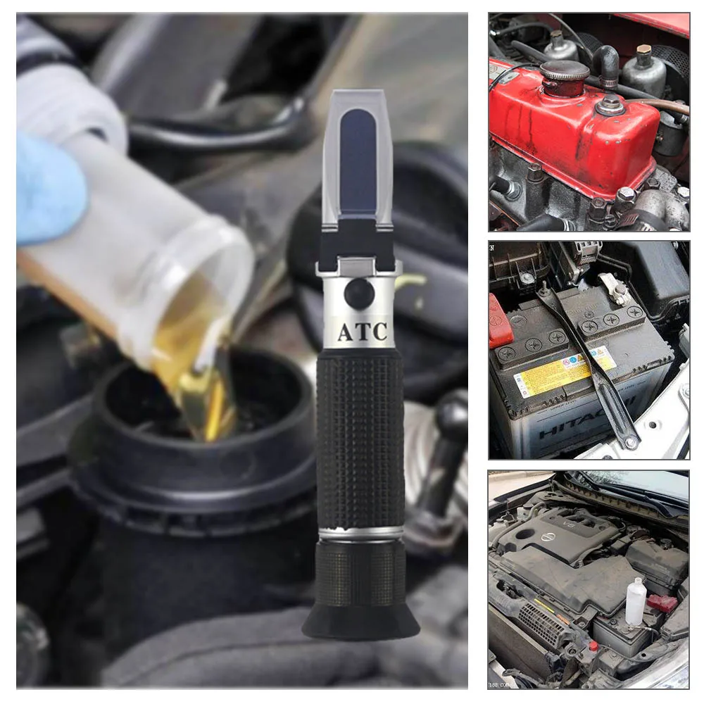 4 in 1 ATC Refractometer Antifreeze Coolant Tester Adblue Engine Fluid Propylene Ethylene Glycol Detector Car Clean Battery Test