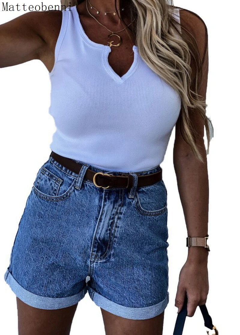 

Шорты женские джинсовые с завышенной талией, пикантные модные облегающие штаны из денима, Модные Повседневные Горячие Штаны, лето