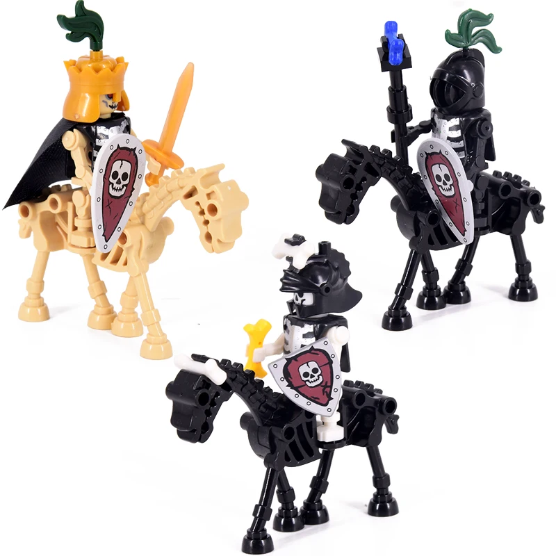 MOC Medieval Skeleton Centaurs Knights mini Action Figures Building Blocks Roman Horse Soldier Bricks Toy for Children XMAS Gift