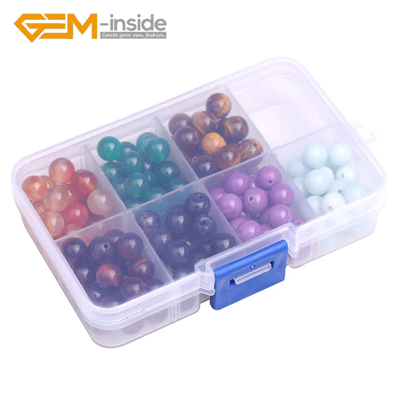 Natural 8mm 168 pcs 7 Chakra Stones Beads Set For Jewelry Making Loose Stone Round Bead Box For Bracelet DIY Gifts 24 pcs