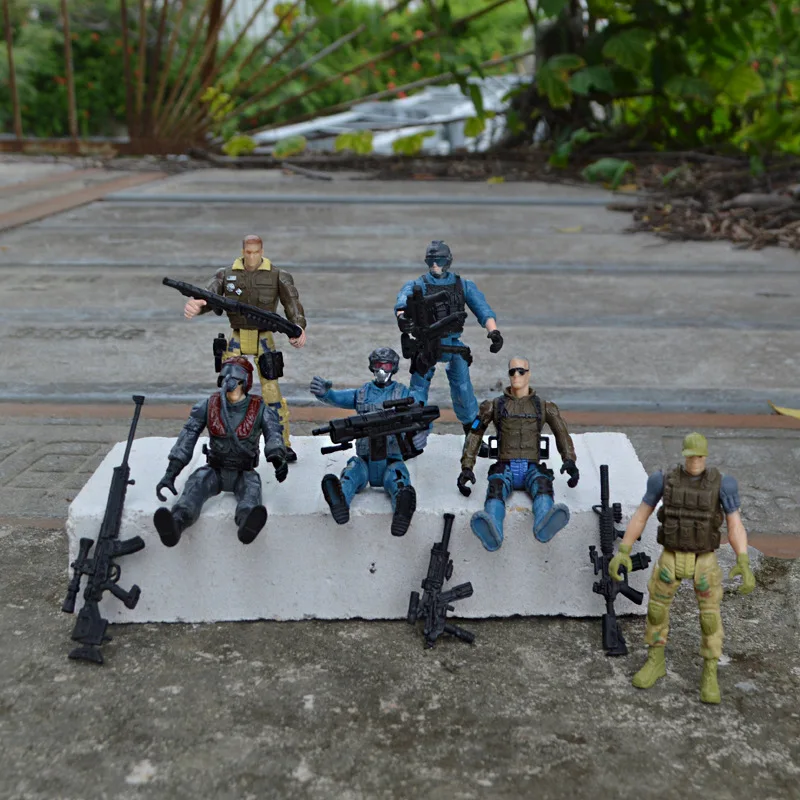 12er Pack Spezial einheiten Armee Kampf Swat Soldat Action figuren mit militärischen Waffen und Zubehör (4 Zoll)