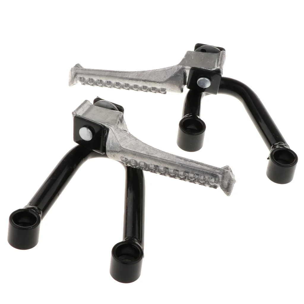 1 Pair Motorcycle Footpegs Rear Passenger Foot Pegs Foot Rests Pedal Bracket Mount Universal Aluminum