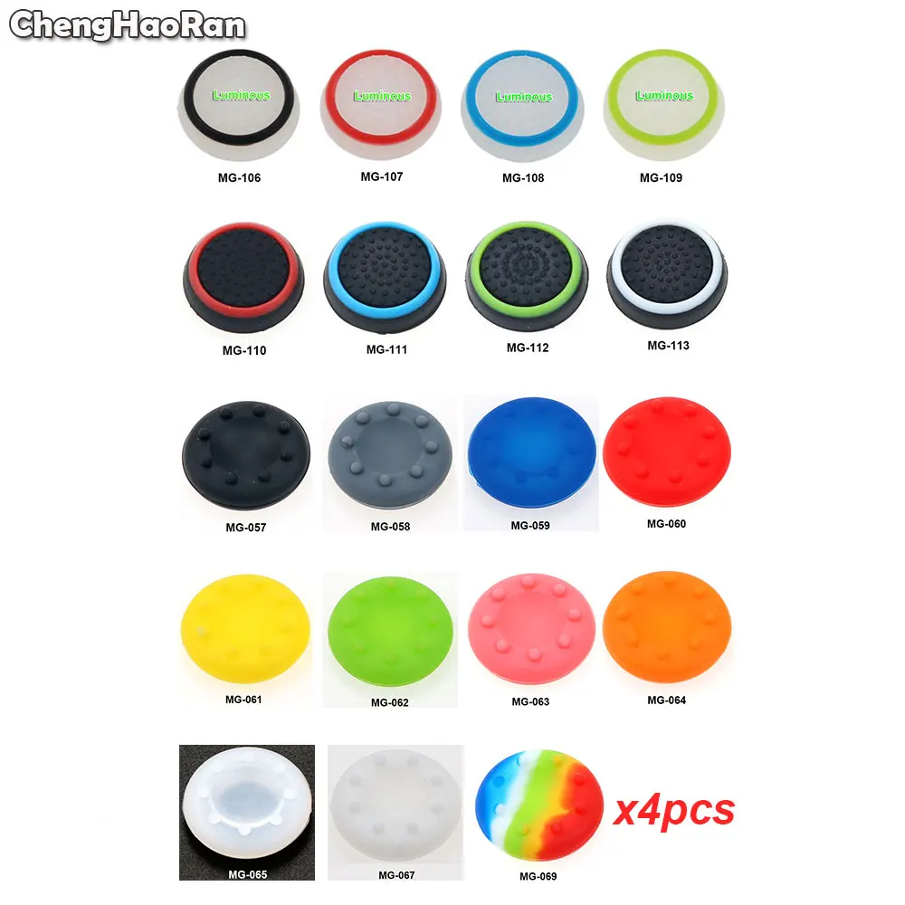 

ChengHaoRan 4pcs Thumb Stick Grips Caps For PS5 PS4 Slim PS3 Switch Pro Silicone Analog Joystick Grips Cover For Xbox One/360