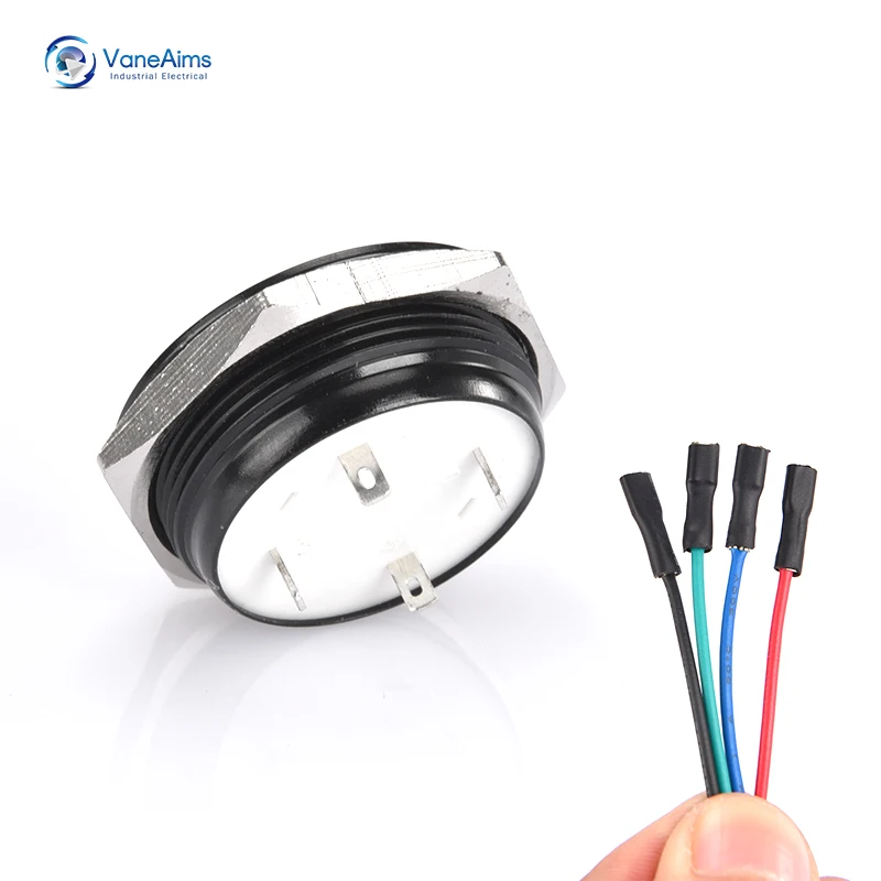 Ultra Short Push Button 12/16/19/22/25/30MM Momentary Led Self Reset Button With LED Lignt Metal Switch Waterproof 12V 24V 220V