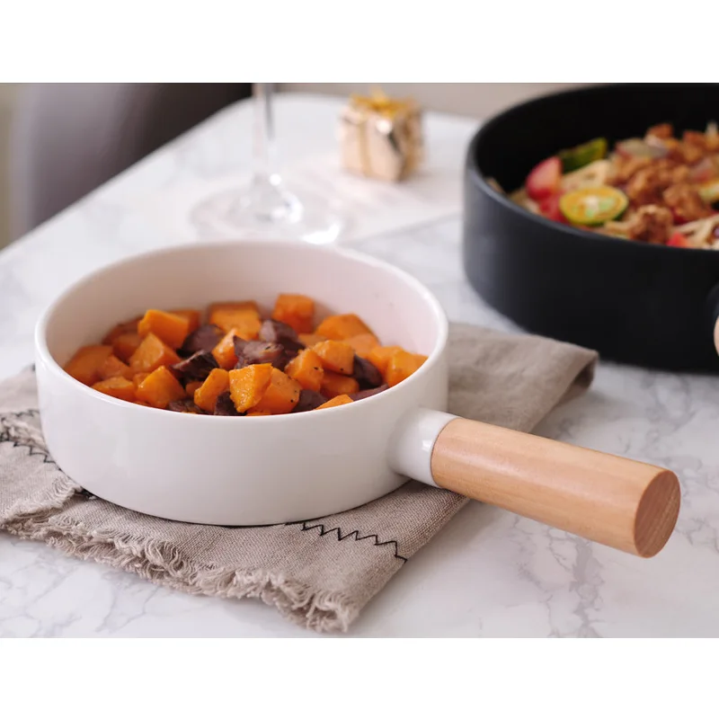 Frying Pan Creative Round Handle Pasta Dish Simple Household Dishes Dessert Plate Western Steak Cutlery Pots and Pans Cookware