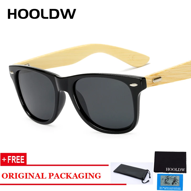 

HOOLDW Classic Wooden Sunglasses Men Women Polarized Bamboo Sun Glasses Wood Glasses Travel Goggles Shades Eyewear Oculos de sol