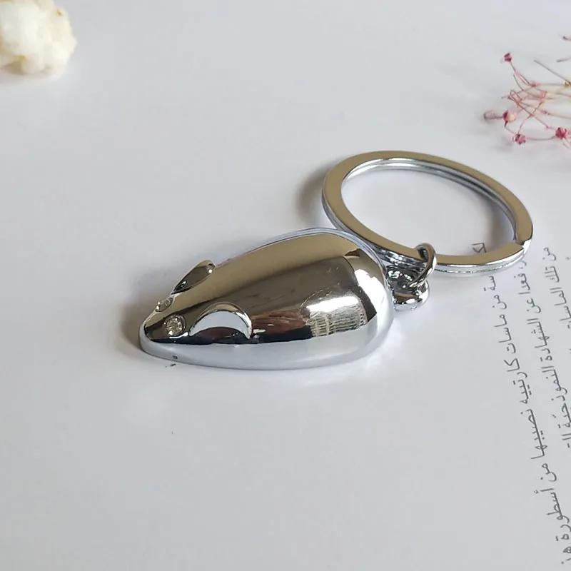 Mouse Key Chain - High Quality Metal Keychain Drop Ring Keyring Key Chain for men and women Gift jewelry 17337 no chain