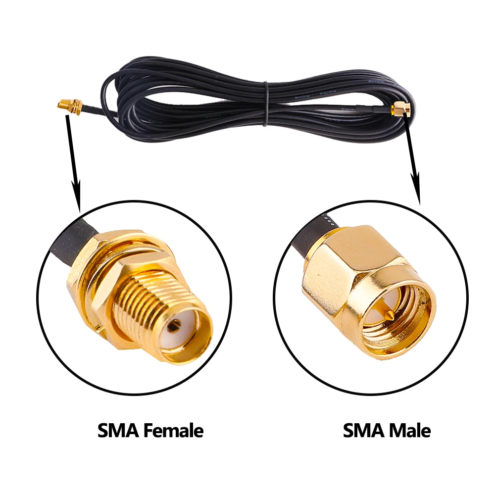 5M 3M Trail Cameras Extension Cable SMA Male Plug Female Jack Straight Right Angle Pigtail Adapter RG174 Coaxial WiFi Antenna