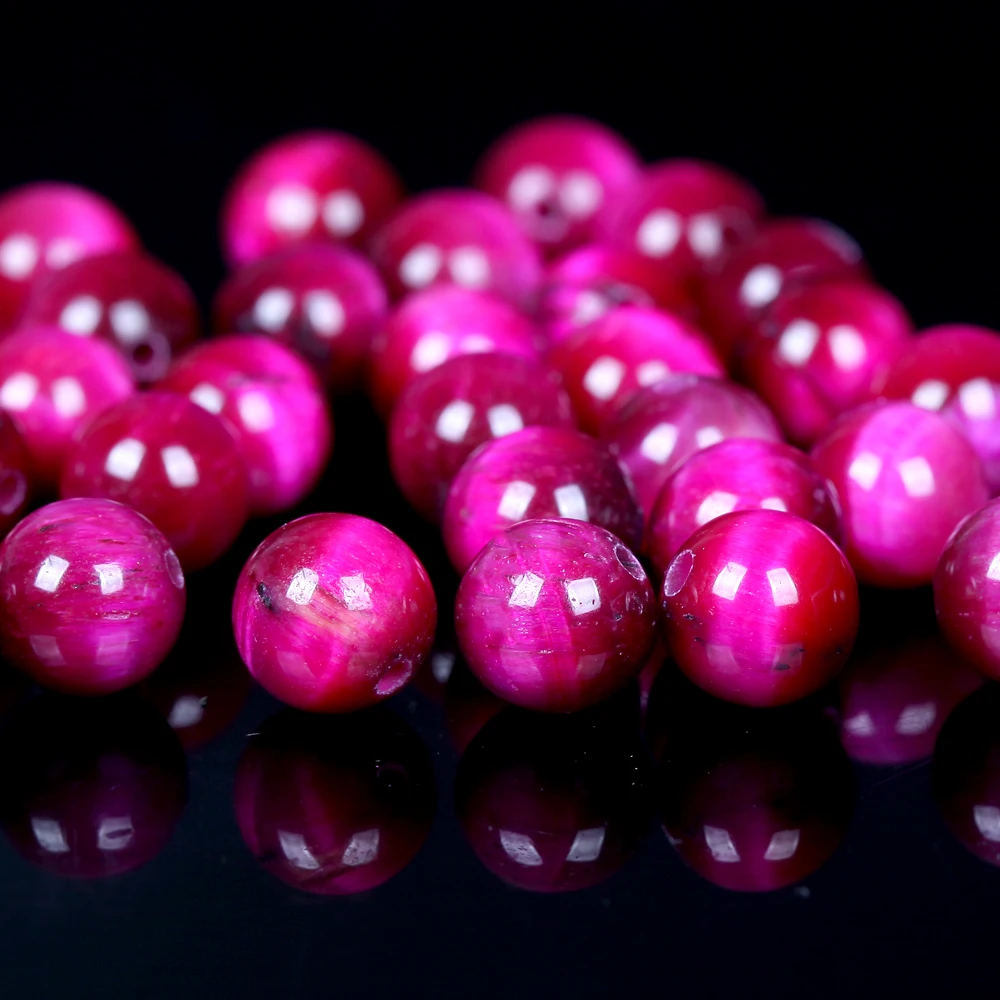 Natural Rose Red Tiger Eye Stone Beads Round Loose Spacer Beads For Jewelry Making 4/6/8/10/12mm DIY Bracelet Handmade