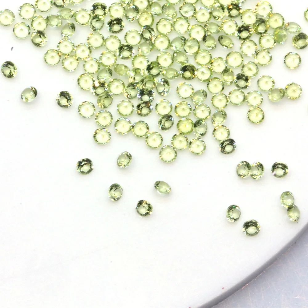 Pirmina Natrual Olive Peridot Stone 3.5mm Round Shape Loose Gemstones for Jewelry Ring Earrings Bracelet Making