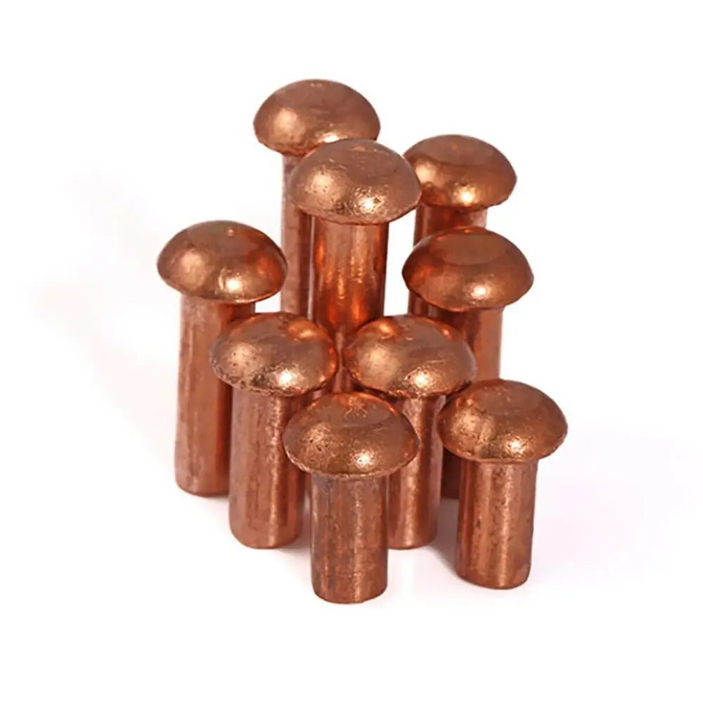 2Pcs-50Pcs Red Copper Solid Round Head Rivet Fasteners Bolts For Electronic Machinery GB867 M2 M2.5 M3 M4 M5 M6 M8 image 5