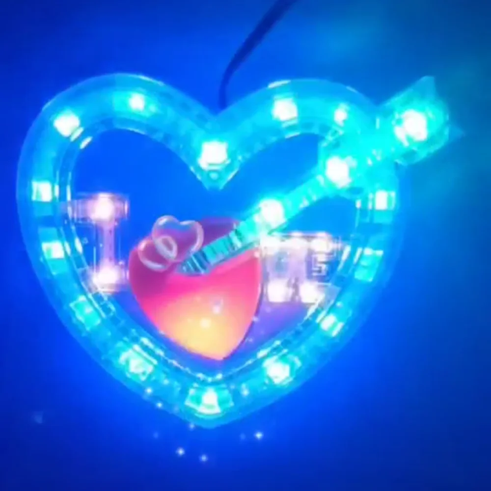 Car LED Car Atmosphere Lamp Blue Heart Light DJ RGB Colorful Music Sound Lamp Christmas Interior Decorative Light Love