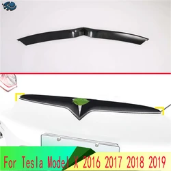 Per Tesla Modello X 2016 2017 2018 2019 In Fibra di Carbonio Stile Centrale Anteriore Della Maglia Griglia Griglia di Copertura Striscia Radiatore Trim decorazione Auto