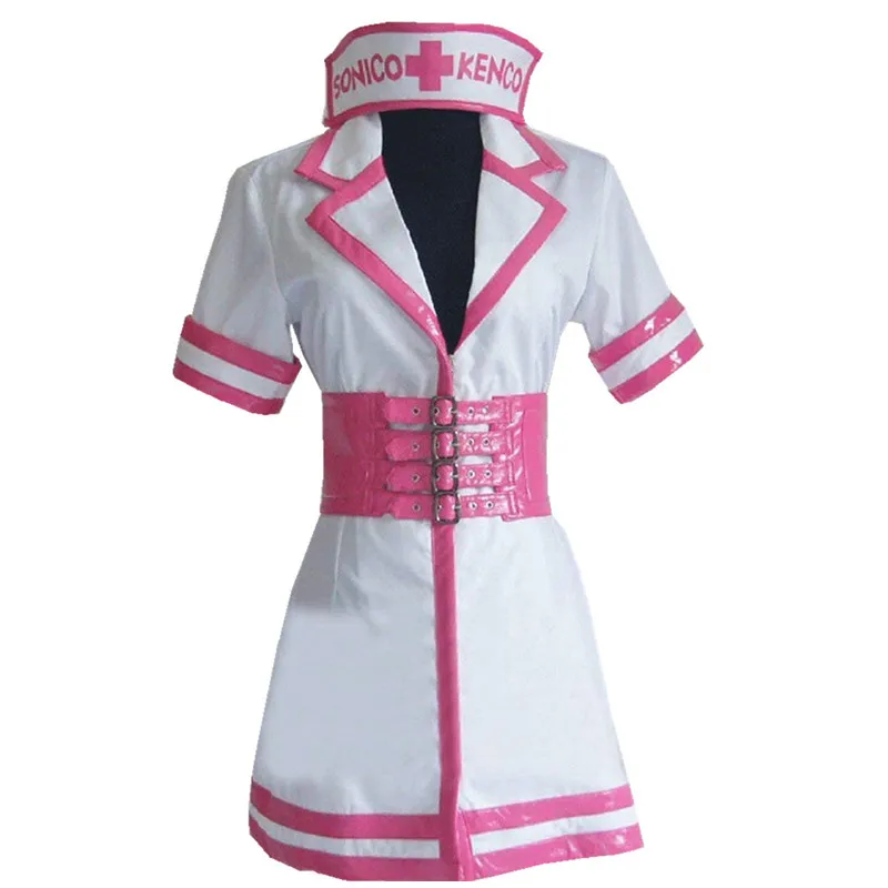 Super Sonico Red Nurse  Cosplay Costume Halloween