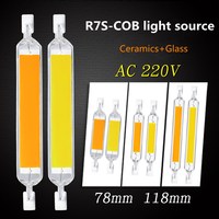 R7S LED 78mm 15W 20W R7S Spotlight 118mm 40W 30W 220V Dimmable COB Lamp Bulb Glass Tube Replace 30W 50W 100W Halogen Lamp Light