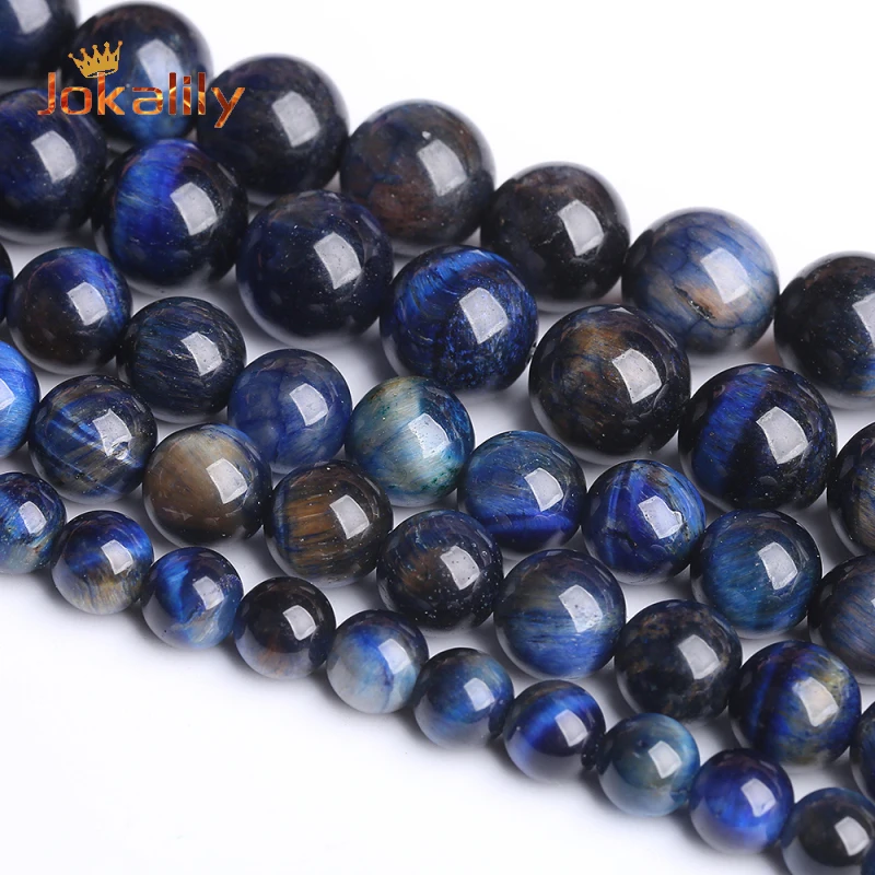 

Бусины из натурального камня тигровый глаз, круглые синие тигровые бусины для изготовления ювелирных изделий, рукоделия, «сделай сам», мужской браслет, ожерелье, аксессуары