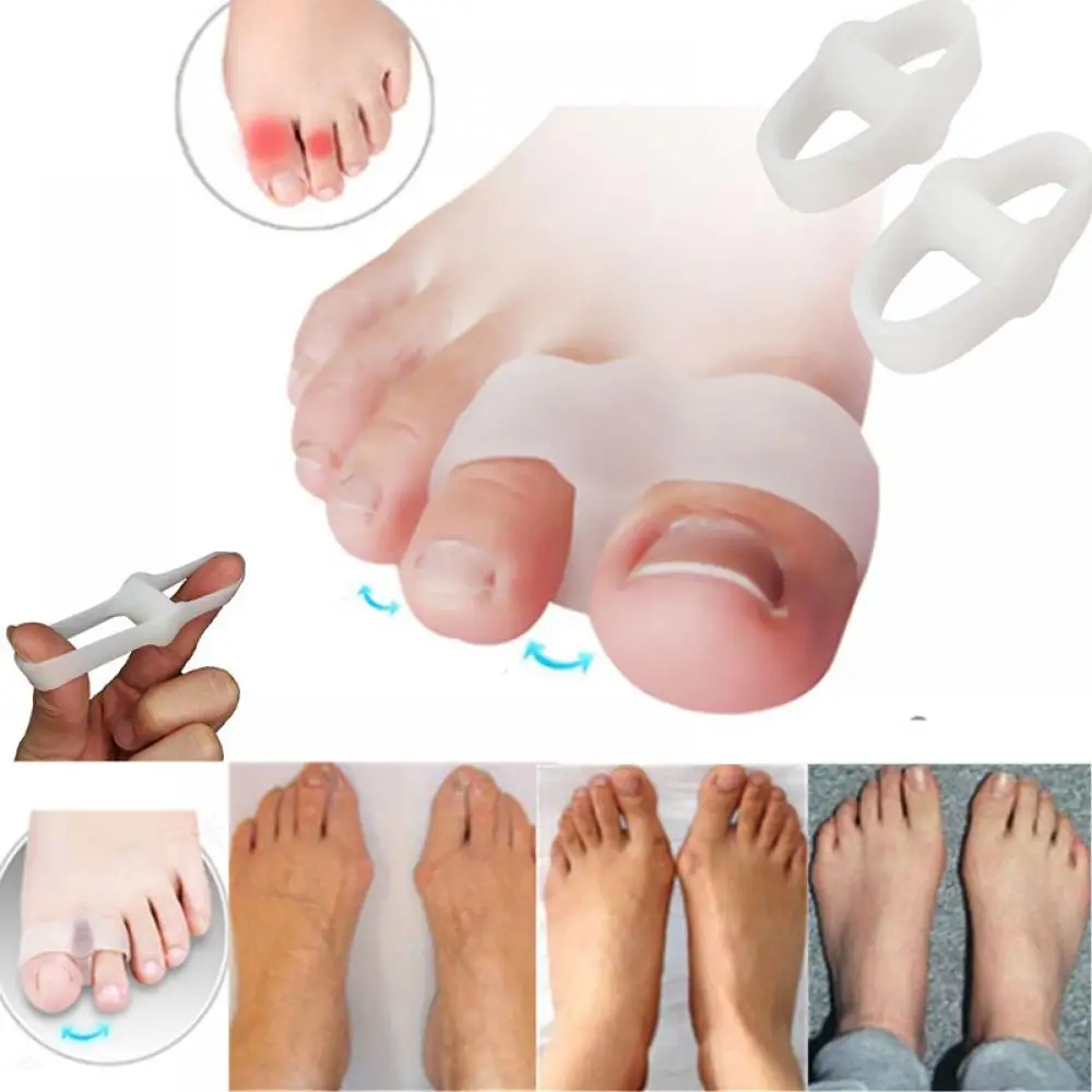 1Pair Silicone Gel Pad Straighteners Bunion Corrector Toe Pain Relief Protector Toes Gel Pedicure Foot Care