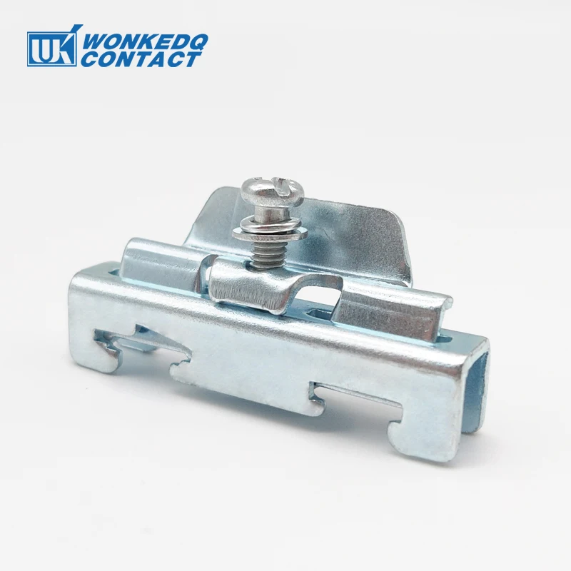 1Pc E/FE-2 Galvanized Steel End Clamp Mounting on NS35 C45 DIN Rail Fixing Terminal Block Accessories End Bracket Stop