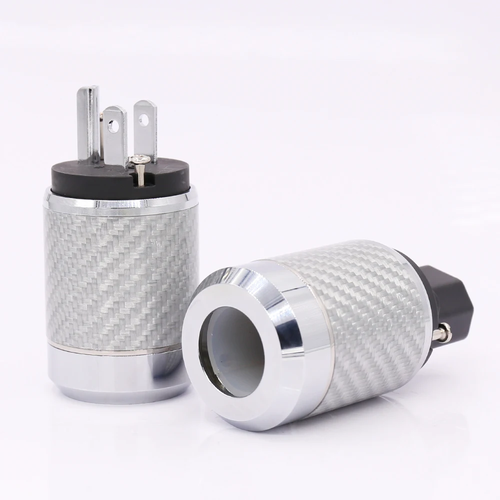 

Factory Directly Offer Carbon Fiber Rhodium Plated US Mains Power Plug IEC Plug Connector hifi