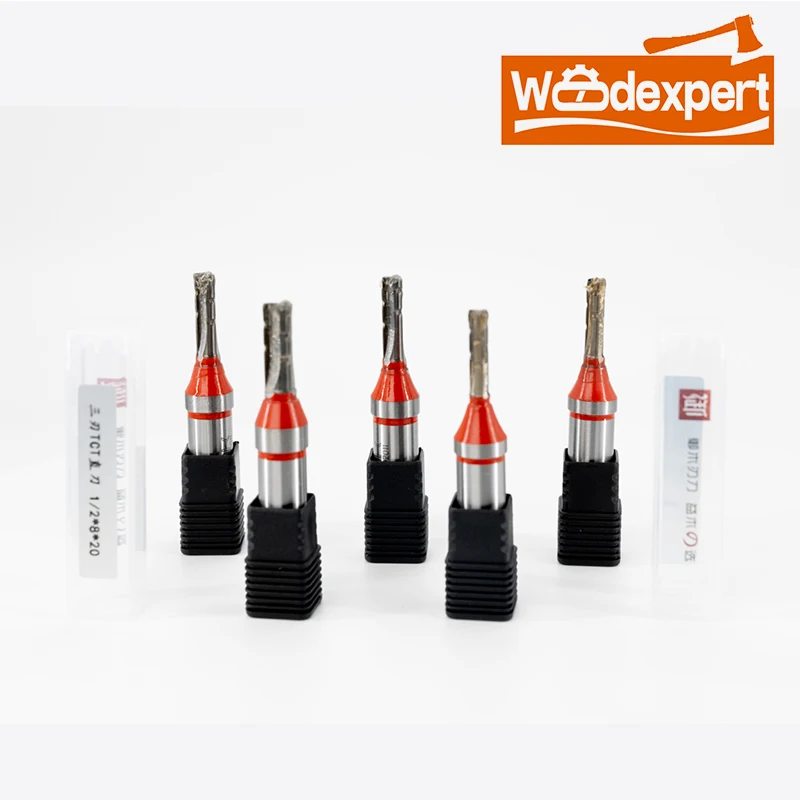 CNC Straight Router Bits 3 Flutes TCT Carbide Tipped End Milling Cutter for Flush Trim Slotting Grooving Wood MDF Plywood 1/2