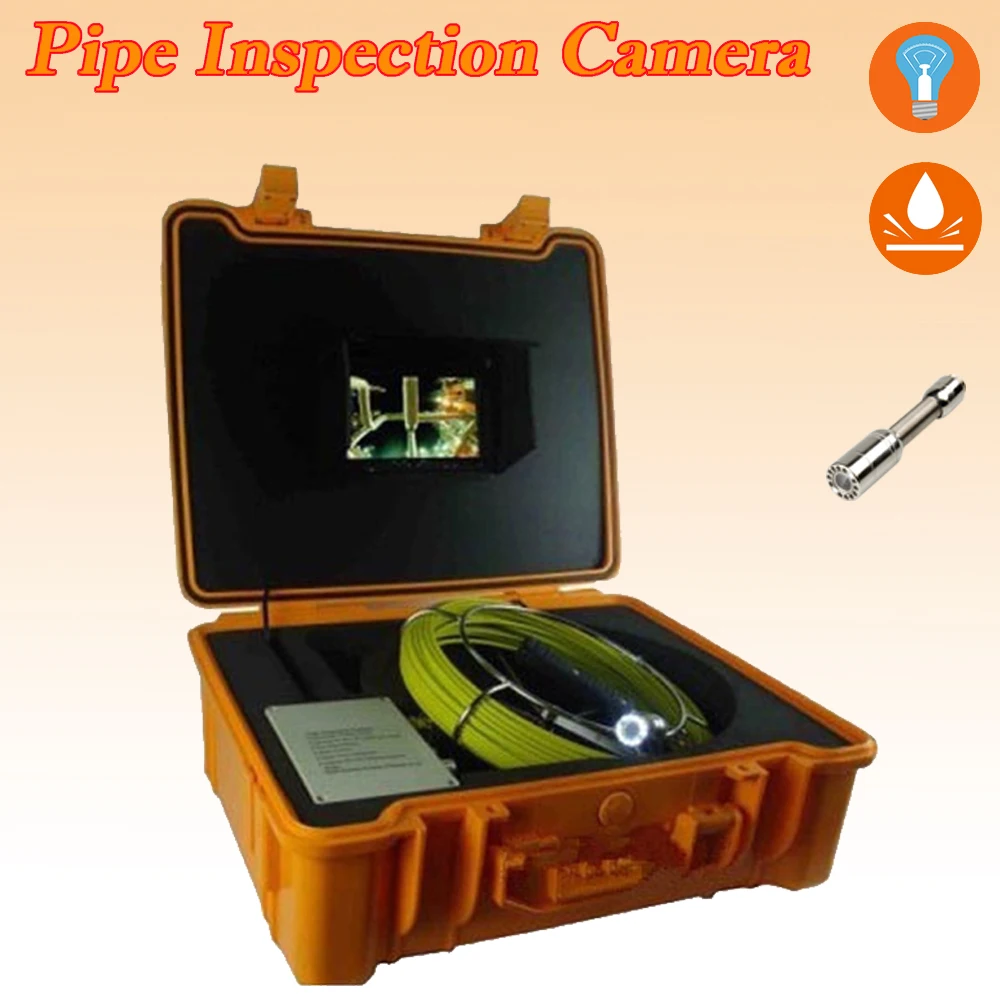 

7inch New Industrial Drain Pipe Inspection Systems 20m 23mm Sewer With 12pcs LEDS Pipeline Endoscope Camera 12V4500mAh Battery