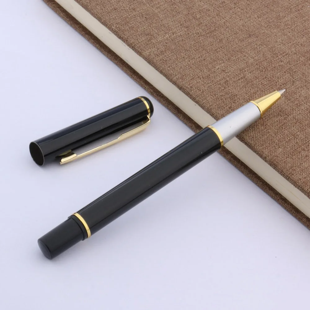 baoer 801 office student golden Arrow Clip Black Roller Ball Pen