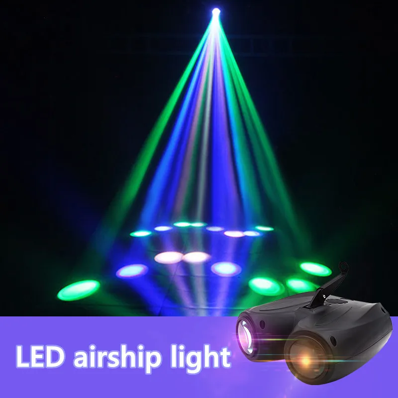 Colorful 20W RGBW Pattern Led Stage Effect Lighting 128/64LED Double Head Airship Projector Lamp Light DJ Disco Party lights