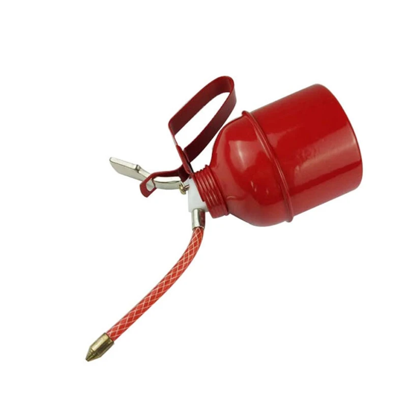 Pistols Pump Oiler Red DIY Home Maintenance Pump Oiler Can with Hose 300cc 500cc Capacity Pistols Metal Oil Pot